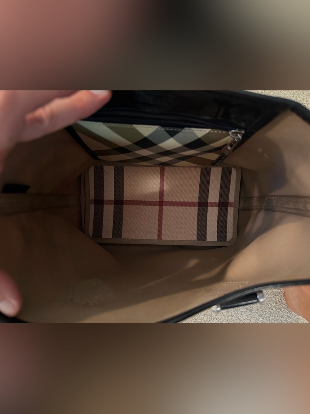 Burberry Supernova Check Small Nickie Tote Black - Picture 5 of 6